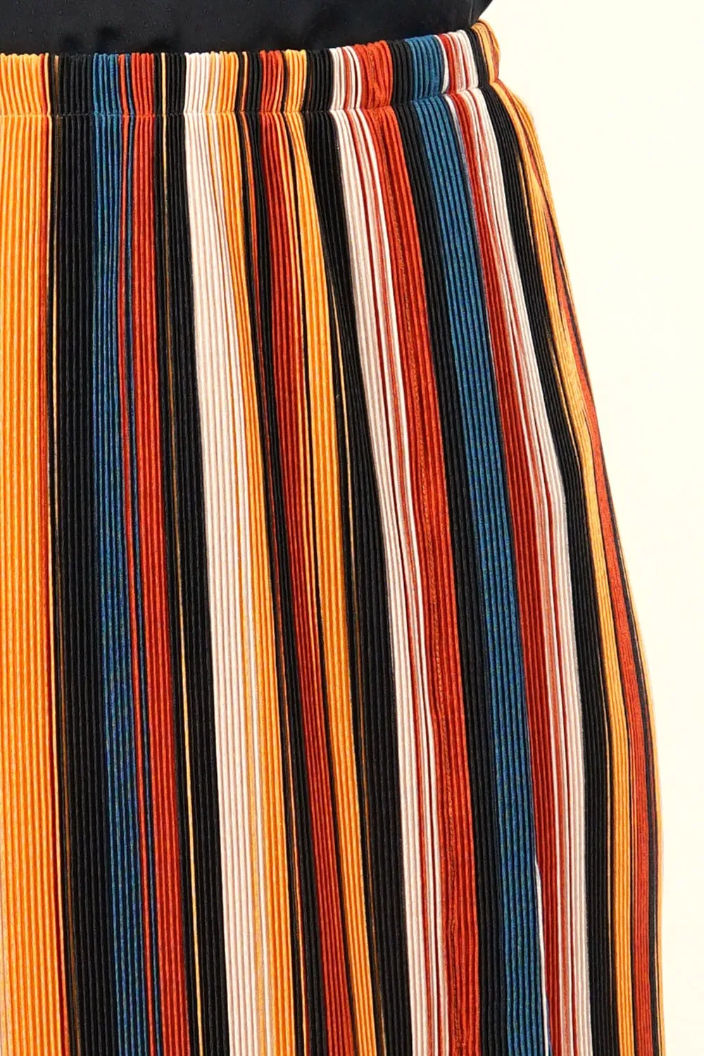Retro Striped Midi Skirt