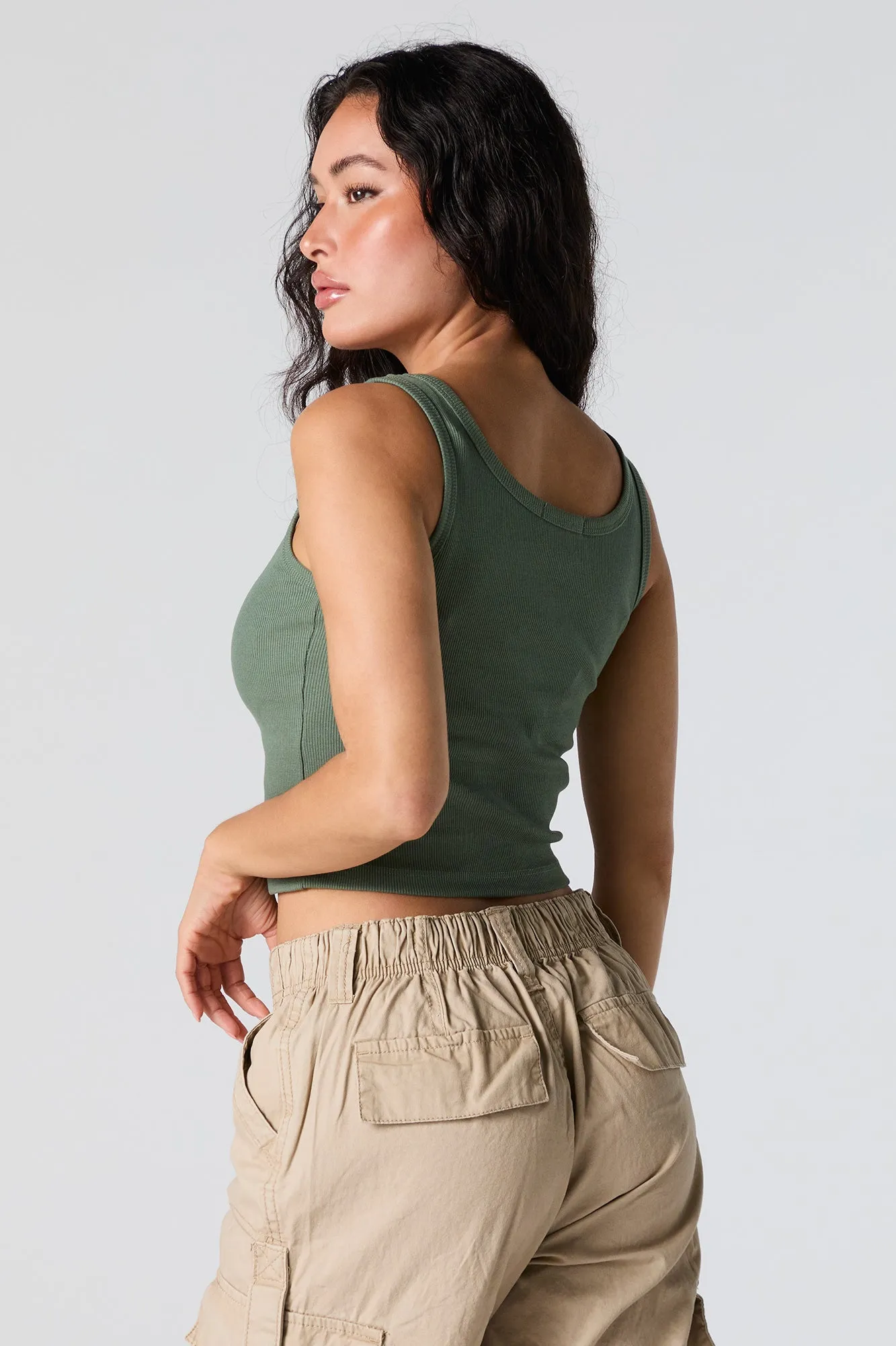 Ribbed Henley Tank