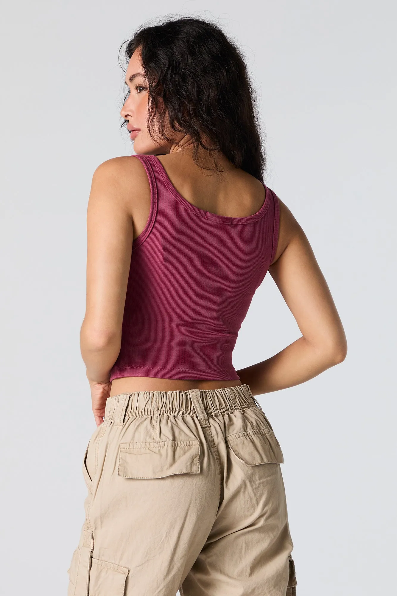 Ribbed Henley Tank