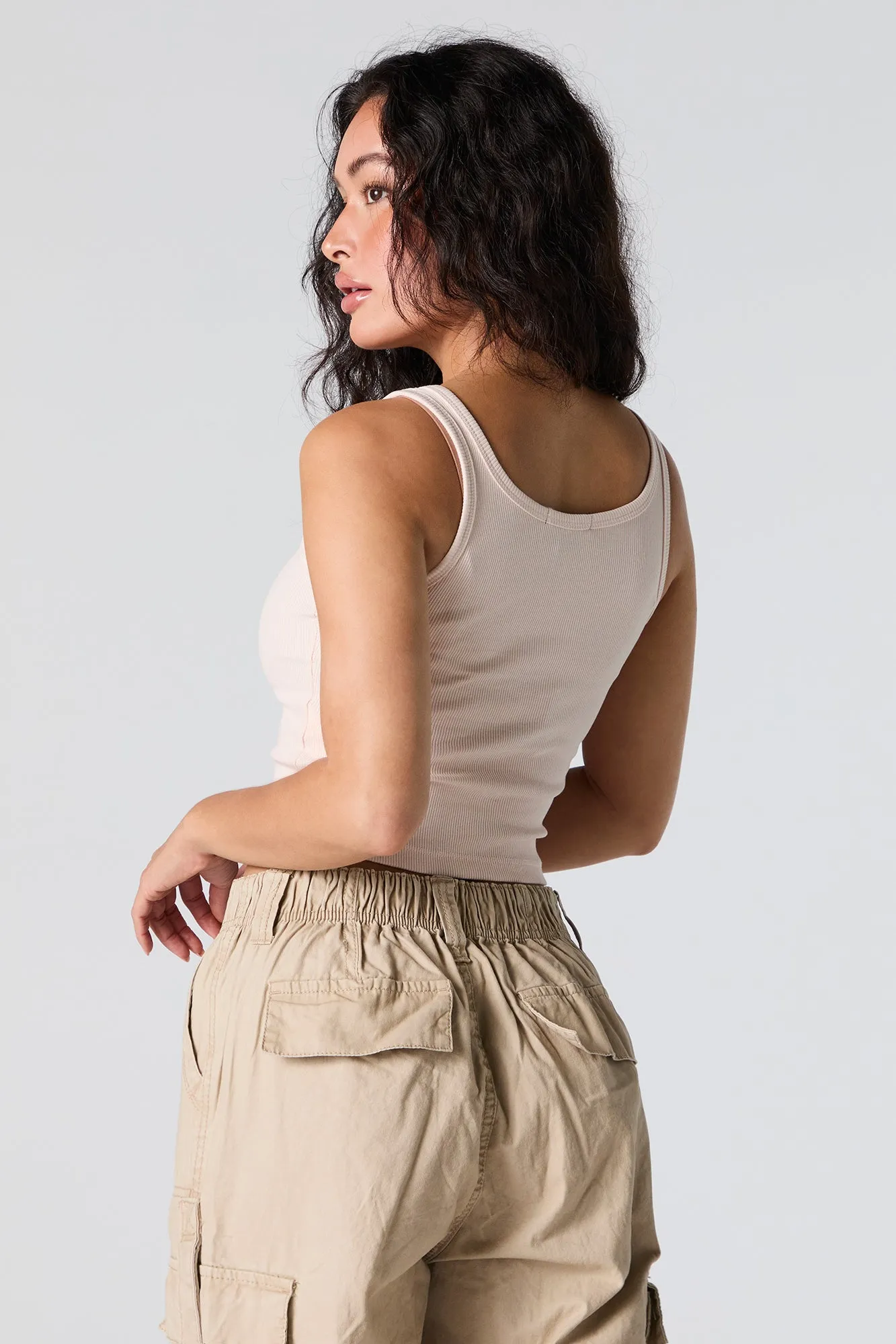 Ribbed Henley Tank