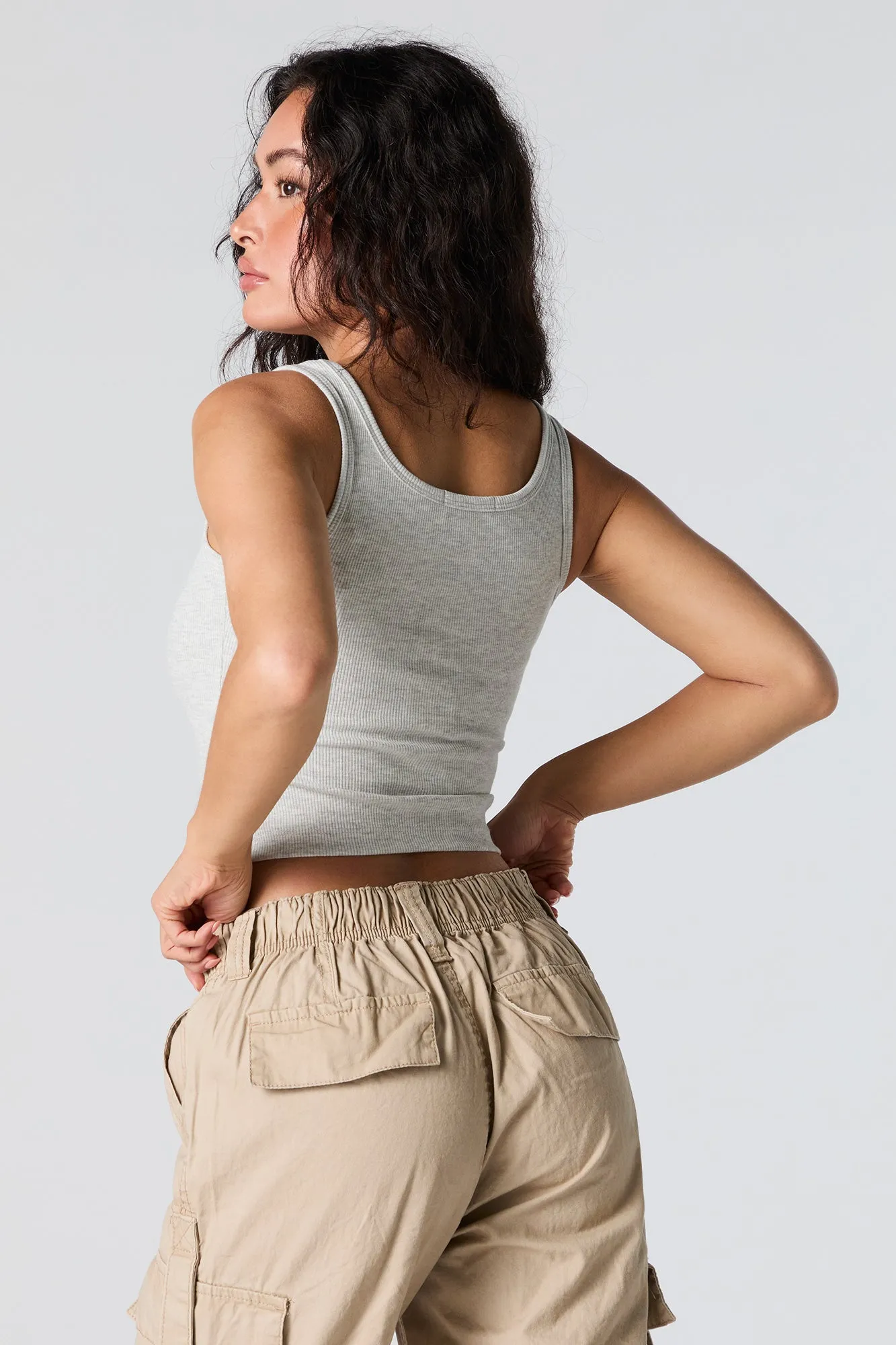 Ribbed Henley Tank
