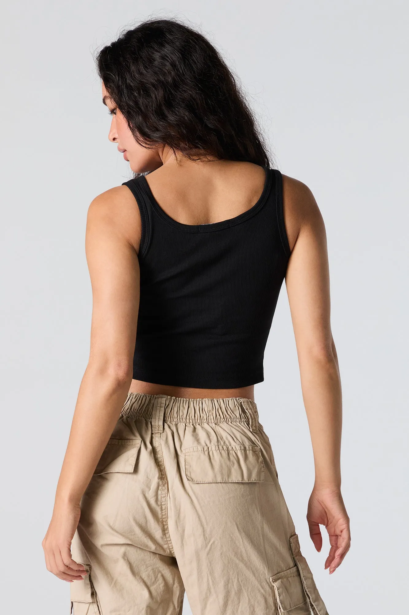 Ribbed Henley Tank