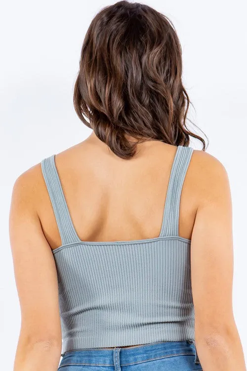 Ribbed Tank Crop Top - Assorted Colors
