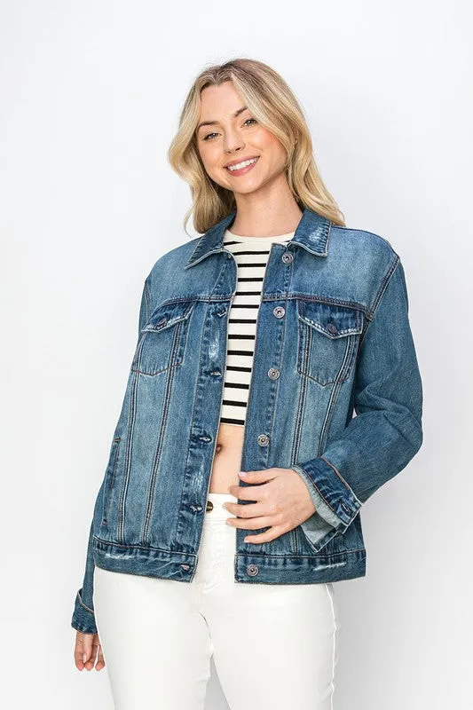 Risen Relaxed Fit Vintage Wash Denim Jacket