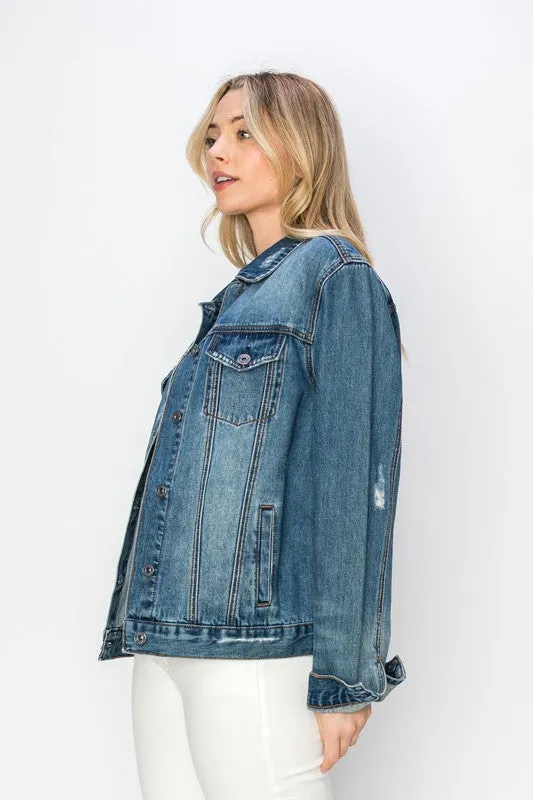 Risen Relaxed Fit Vintage Wash Denim Jacket