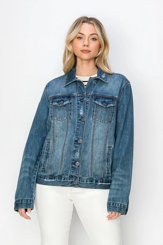 Risen Relaxed Fit Vintage Wash Denim Jacket
