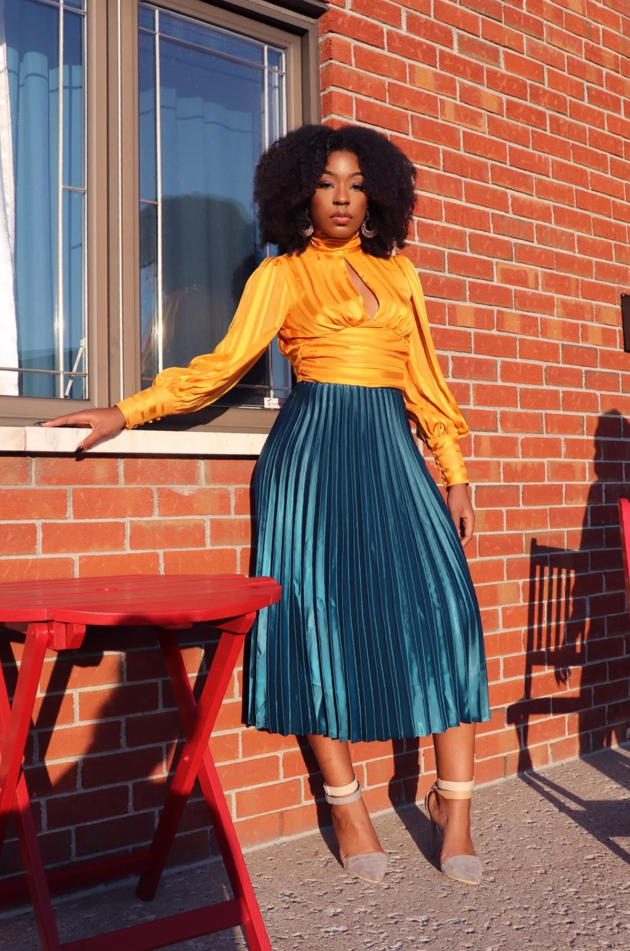 SATIN PLEATED Skirt