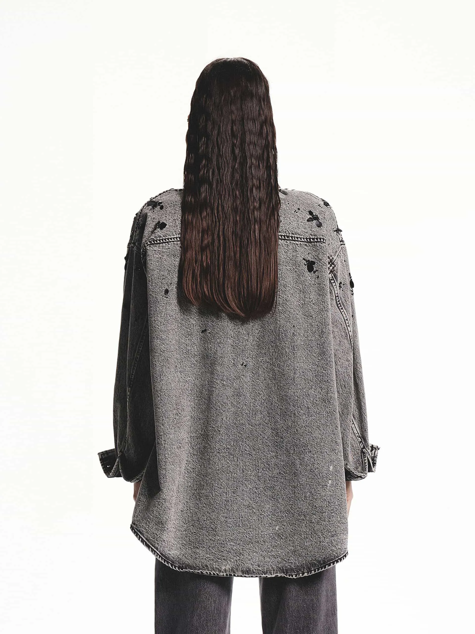 Sequin Detail Loose Jacket