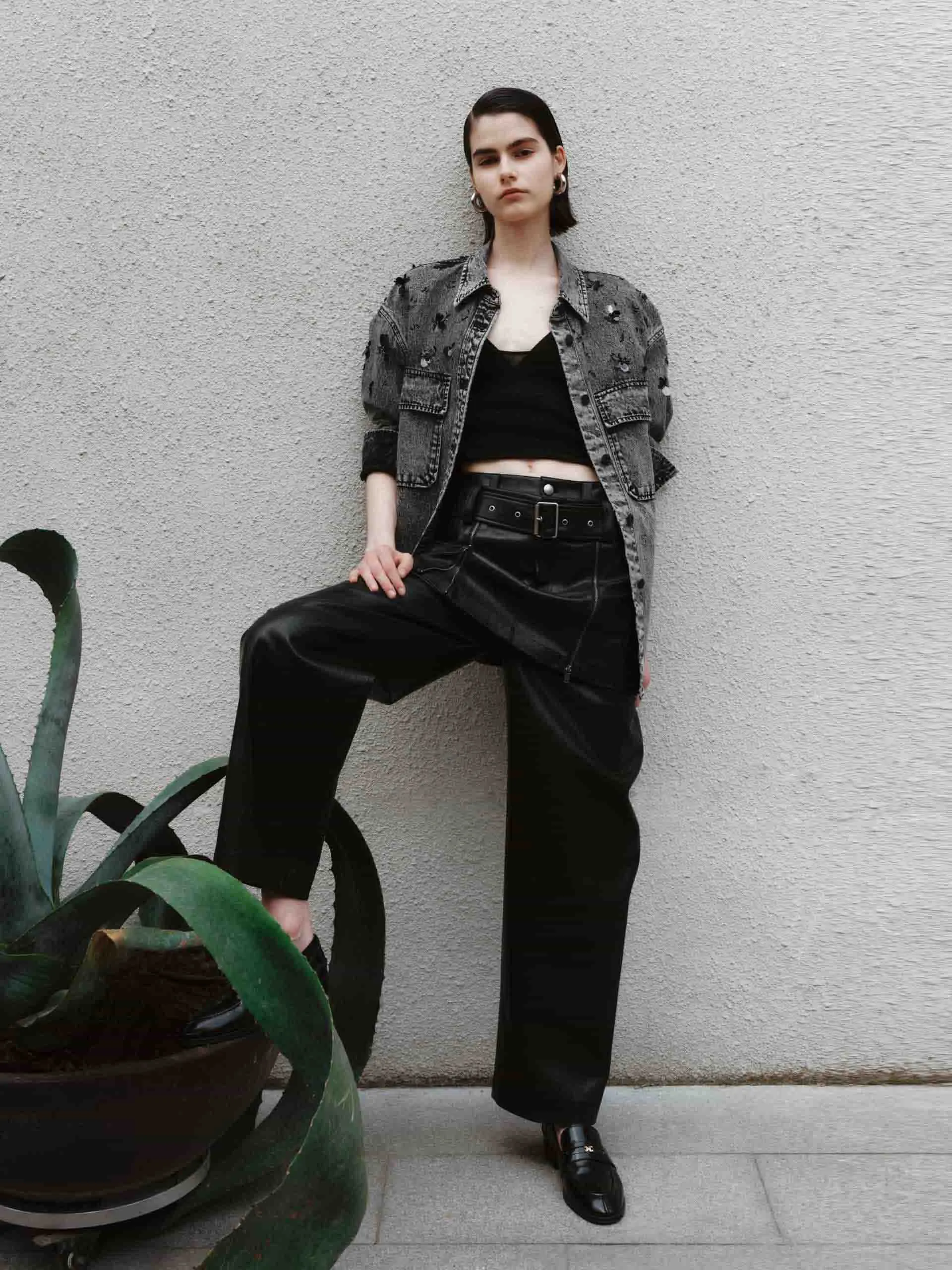 Sequin Detail Loose Jacket