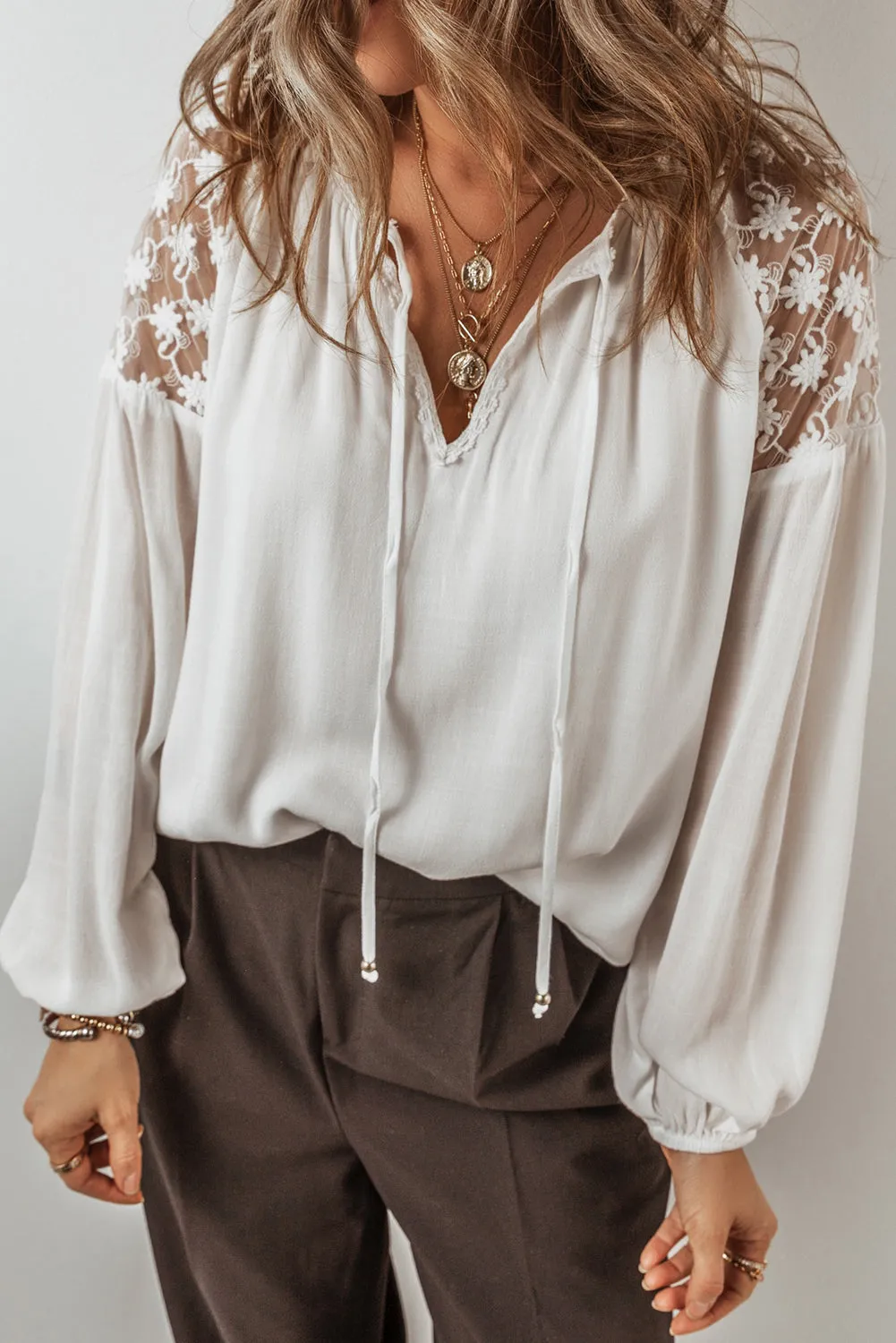 Think On It Lace Detail Blouse