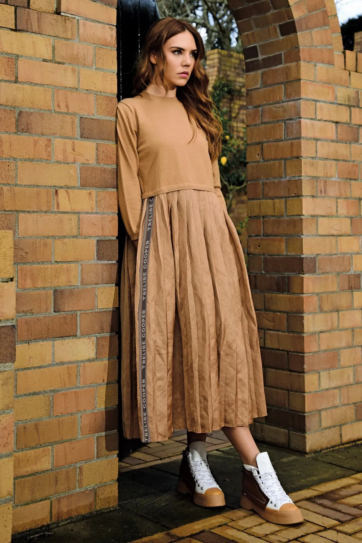 Trelise Cooper COUTURE - Get Over Knit Dress - TOFFEE/ BLACK