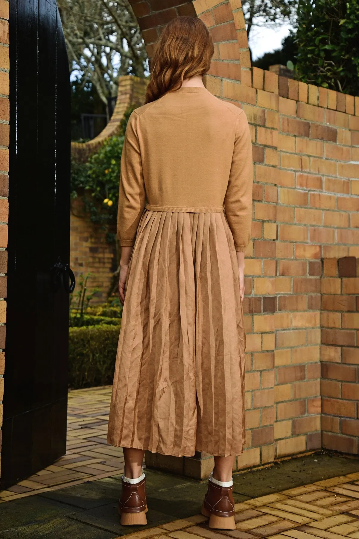 Trelise Cooper COUTURE - Get Over Knit Dress - TOFFEE/ BLACK