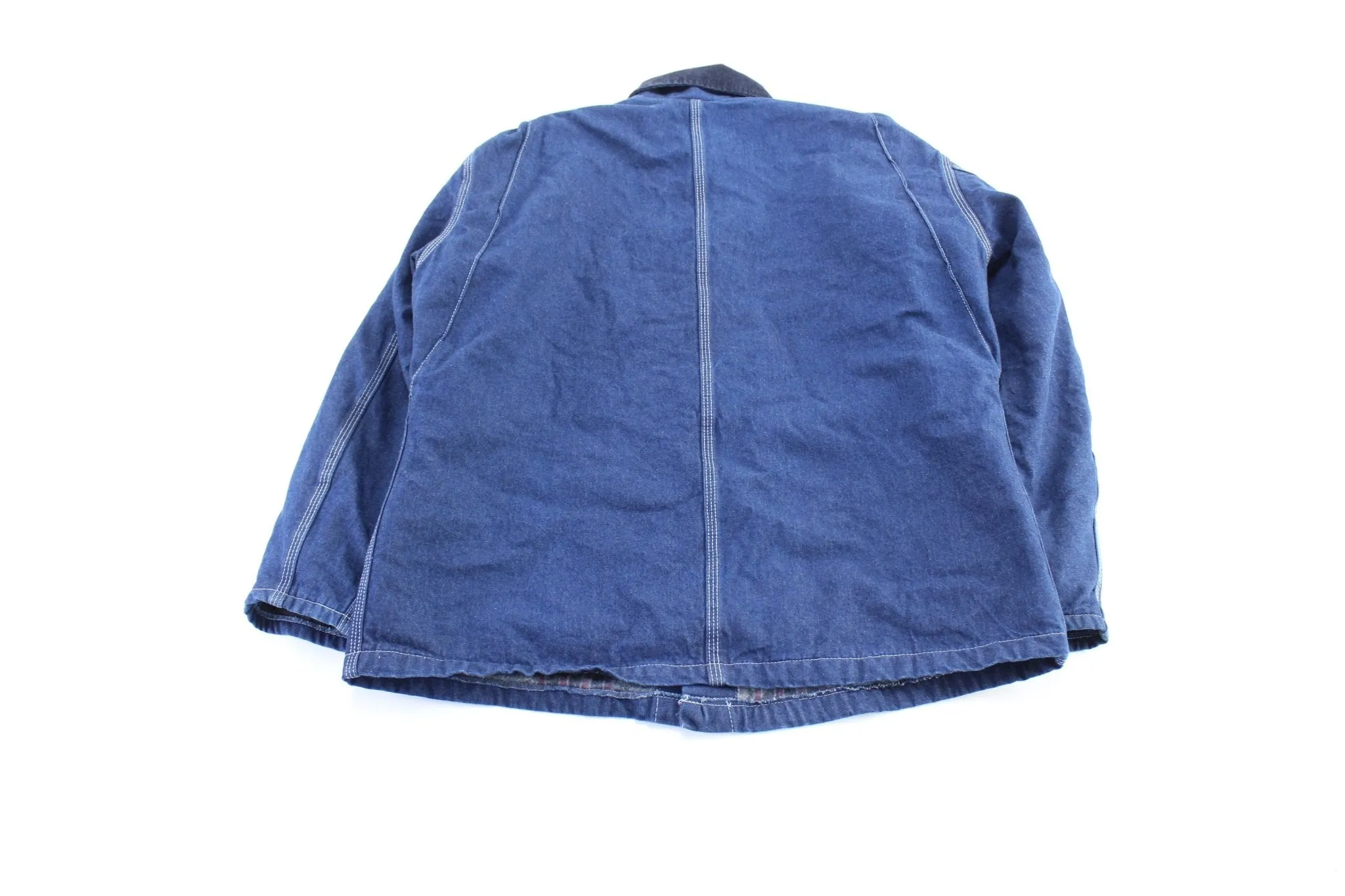 Vintage Dickie's Logo Patch Dark Wash Denim Chore Jacket