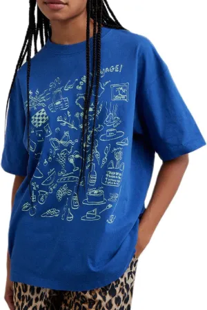 Women Y2k Oversized Graphic Tshirt Fruit Print Crew Neck Summer Casual Short Sleeve Loose Fit Tee Tops Aesthetic Streetwear
