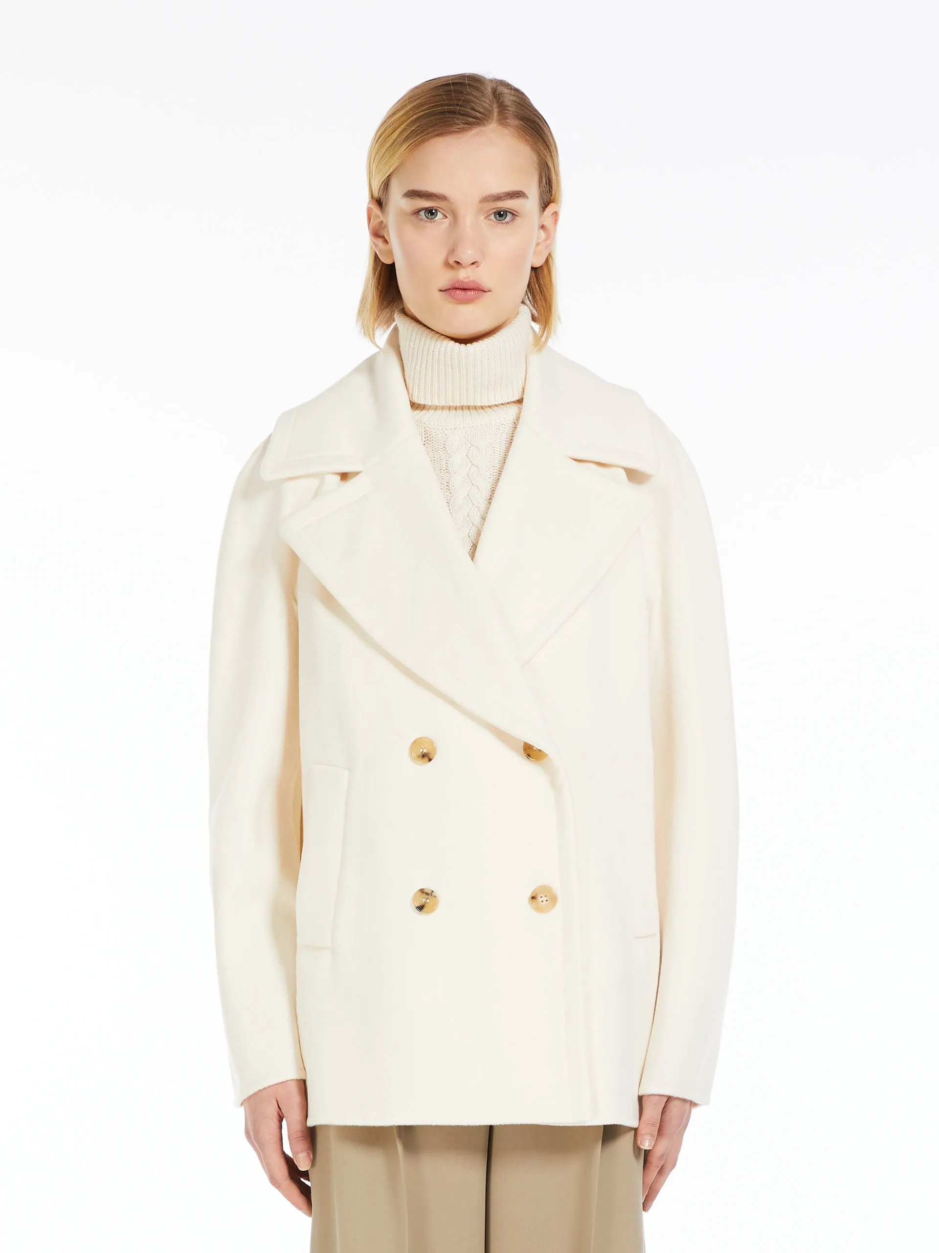 Wool and cashmere pea coat