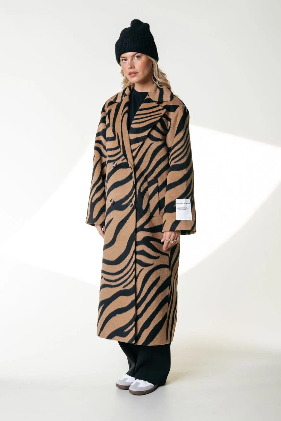 Zania Double Breasted Coat | Brown